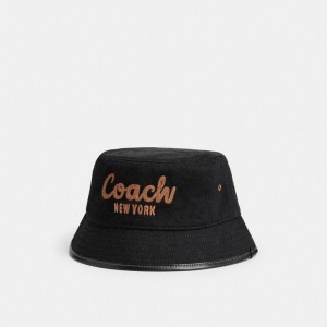 Coach 1941 Embroidered Denim Bucket Hoeden Dames Blauw Zwart | BE_CH22351
