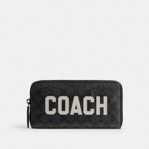 Coach Accordion In Signature Canvas With Graphic Grote Portefeuille Heren Zwart | BE_CH45960