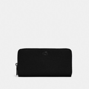 Coach Accordion With Signature Canvas Interior Grote Portefeuille Heren Zwart | BE_CH48827