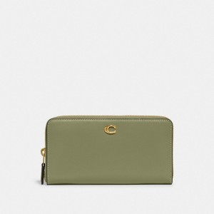 Coach Accordion Zip Refined Calf Leather Grote Portefeuille Dames Groen | BE_CH69411