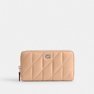 Coach Accordion Zip With Pillow Quilting Nappa Leather Grote Portefeuille Dames Zilver | BE_CH18405