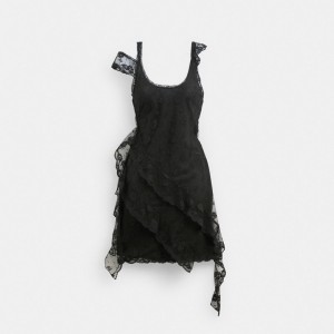 Coach All Over Lace Mini Jurk Dames Zwart | BE_CH96778