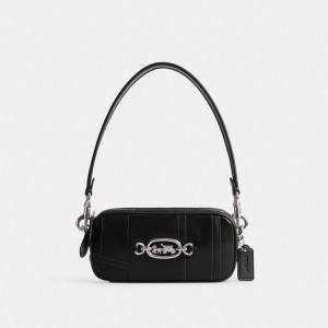 Coach Avery In Patchwork Schoudertassen Dames Zilver Zwart | BE_CH78593