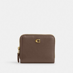 Coach Billfold Refined Calf Leather Kleine Portefeuille Dames Donkergrijs | BE_CH80577