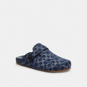 Coach Blake Clog In Signature Denim Denim Sandalen Heren Blauw | BE_CH77988