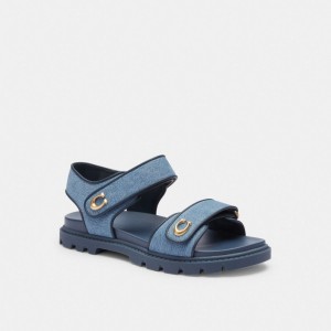 Coach Brynn Indigo Denim Sandalen Dames Indigo Blauw | BE_CH21231