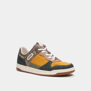 Coach C201 In Mixed Signature Fabric Oak Sneakers Heren Groen | BE_CH81036