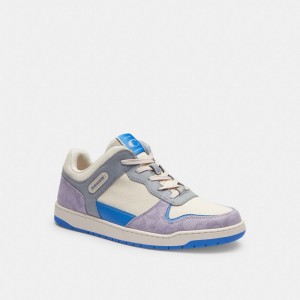 Coach C201 In Signature Canvas Chalk Sneakers Heren Paars | BE_CH82151