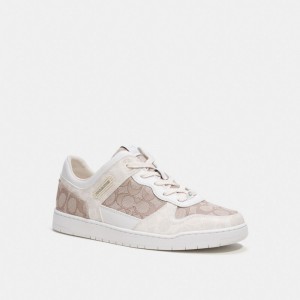 Coach C201 In Signature Jacquard Chalk Sneakers Heren Grijs | BE_CH28833