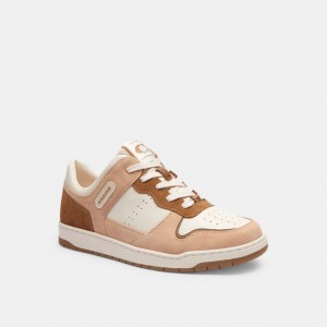 Coach C201 Low Top Chalk Sneakers Dames Roze Wit | BE_CH14358