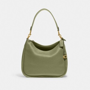 Coach Cary Pebble Leather Schoudertassen Dames Groen | BE_CH41335