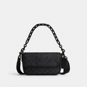 Coach Charter Flap 18 In Signature Crossbodytassen Heren Grijs | BE_CH55017