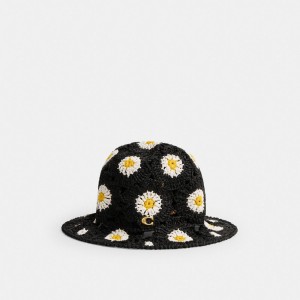 Coach Daisy Crochet Bucket Hoeden Dames Zwart | BE_CH20925