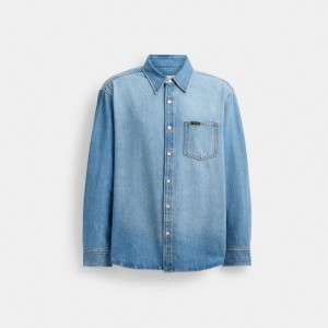 Coach Denim Overhemd Heren Blauw | BE_CH23613