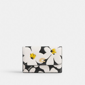Coach Essential Mini Trifold With Floral Print Brass Kleine Portefeuille Dames Gekleurd | BE_CH73097