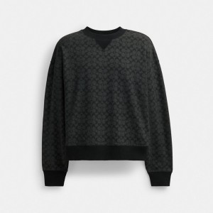 Coach Essential Signature Crewneck Signature T-shirts Heren Donkergrijs | BE_CH75932