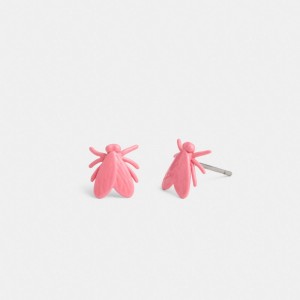 Coach Fly Stud Oorbellen Dames Zilver Roze | BE_CH95277