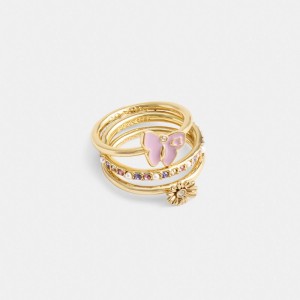 Coach Garden Charms Set Ring Dames Goud | BE_CH56146