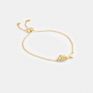 Coach Garden Flower Slider Armbanden Dames Bloemen Goud | BE_CH49396