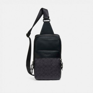 Coach Gotham Pack In Signature Rugzakken Heren Zwart | BE_CH64272