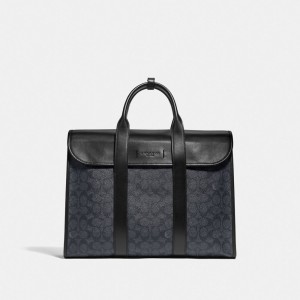 Coach Gotham Portfoli In Signature Canvas Copper Aktentas Heren Zwart | BE_CH96872