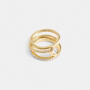 Coach Halo Round Set Ring Dames Goud | BE_CH30481
