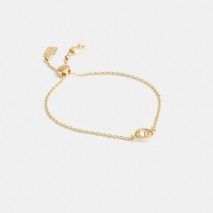 Coach Halo Round Slider Armbanden Dames Goud | BE_CH44451