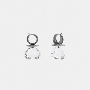 Coach Heart Gemstone Oorbellen Dames Zilver | BE_CH71892