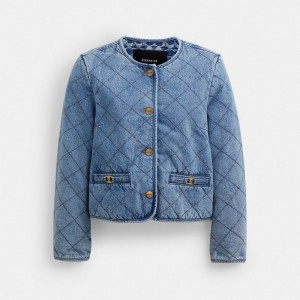 Coach Heritage C Quilted Denim In Organic Cotton Jassen Dames Blauw | BE_CH17037