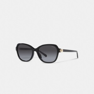 Coach Hinged Horse And Carriage Square Zonnebril Dames Zwart | BE_CH40220