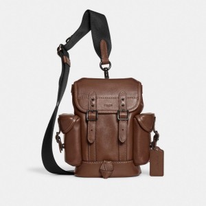 Coach Hitch 13 Leather Rugzakken Heren Donker | BE_CH38996