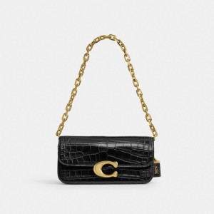 Coach Idol 23 In Alligator Brass Schoudertassen Dames Zwart | BE_CH28236
