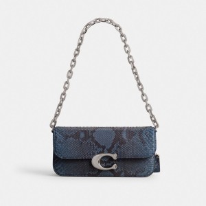 Coach Idol 23 In Python Schoudertassen Dames Zilver Blauw | BE_CH87391