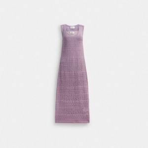 Coach Lace Knit Jurk Dames Paars | BE_CH17429