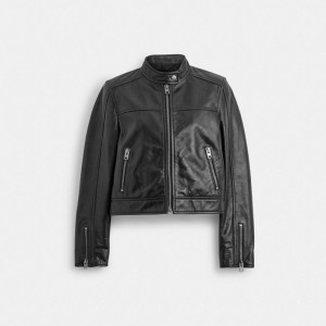 Coach Leather Racing Jassen Dames Zwart | BE_CH87027