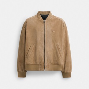 Coach Lightweight Suede Jassen Heren Beige | BE_CH13027