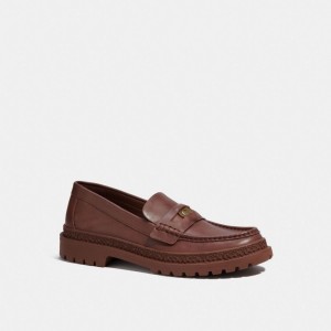 Coach Loafer With Signature Coin Loafers Heren Bruin | BE_CH94802