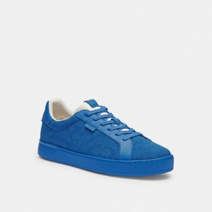 Coach Lowline Low Top In Signature Canvasberry Sneakers Heren Blauw | BE_CH36815