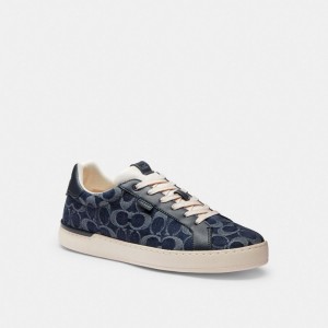 Coach Lowline Low Top In Signature Denim Denim Sneakers Heren Blauw | BE_CH15363