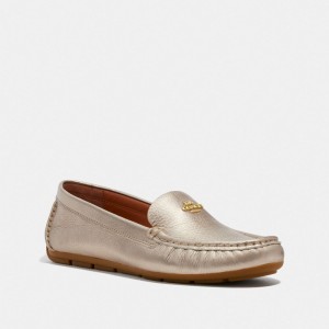 Coach Marley Driver Metal Loafers Dames Zilver | BE_CH73364