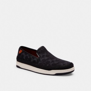 Coach Miles In Signature Denim Denim Espadrilles Heren Zwart | BE_CH46573