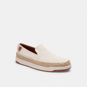 Coach Miles In Signature Jacquard Chalk Espadrilles Heren Wit | BE_CH23095