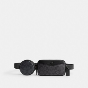 Coach Multi Pouch Belt In Signature Heuptas Heren Zwart | BE_CH76469