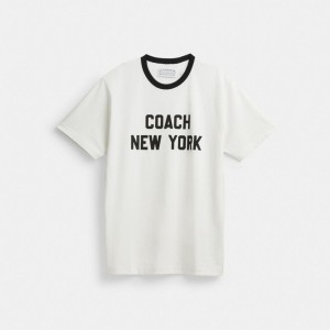 Coach New York T-shirts Heren Wit | BE_CH37584