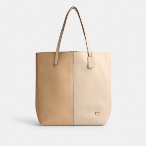 Coach North In Colorblock Brass Tote Dames Wit | BE_CH35858