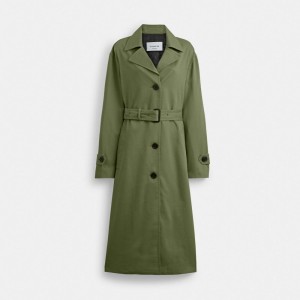 Coach Oversized Trench Jassen Dames Groen | BE_CH78693