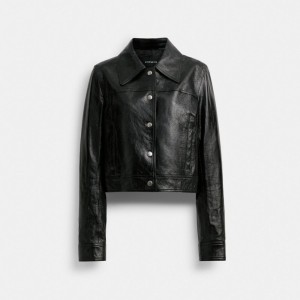 Coach Patent Leather Jassen Dames Zwart | BE_CH82593