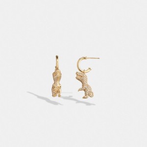 Coach Pavé Rexy Huggie Oorbellen Dames Goud | BE_CH89557