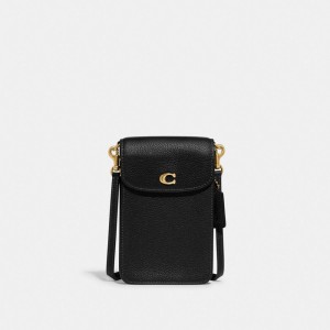Coach Phone Brass Crossbodytassen Dames Zwart | BE_CH19705