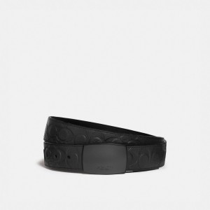 Coach Plaque Buckle Cut To Size Reversible Belt 38 Mm Riemen Heren Zwart | BE_CH13135